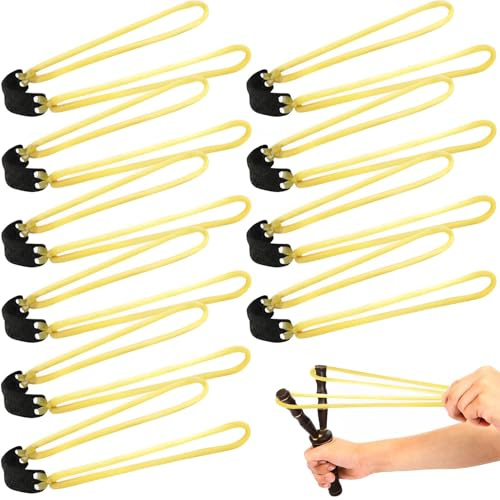 Voarge 10 Stück Steinschleuder Gummi für Schleuder Gummi Ersatz Gummi Slingshot für Die Meisten Schleuderschleudern