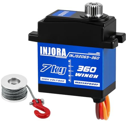 INJORA Servo Étanche 7KG avec Treuil INJS2065-360 pour TRX4M 1/18 RC Crawler