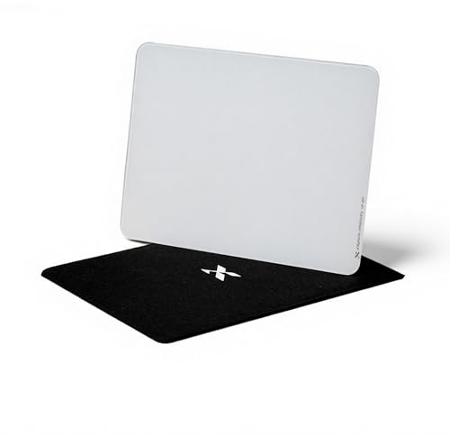 XVX Portable Glass Mousepad, Hard Mouse Pad 290mm*220mm, Ultra Smooth Mouse Pad for Fast and Accurate Mouse Control for Working and Gaming(White)