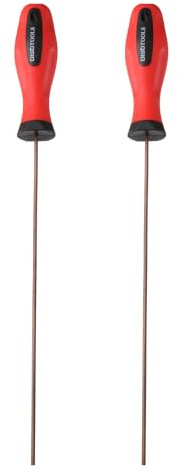 sourcing map 2pcs Hex Screwdriver Wrench 2mm 262mm Length S2 Steel Metric Magnetic Flat Head Screw Driver Hexagon Wrenches for Hand Repair Tools