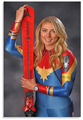 WQBYDS Bild Auf Leinwand 50 * 70cm Senza Cornice Mikaela Shiffrin Skier Queen Poster e stampe d'arte murale Arredamento moderno per la casa per camera da letto familiare
