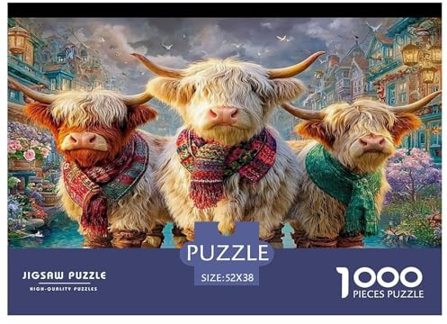 Yak Wildlife Puzzle mit 1000 Teilen für Erwachsene – Herausfordernd und lustig, ideal für Familienspiel und Entspannung, Geschenk 52 x 38 cm/1000 Stück