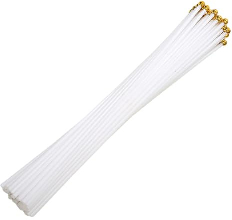 Artibetter 100 Pezzi Asta per Bandiera in Plastica Bianca Design Versatile e Facile Installazione, per Bandiere Pubblicitarie e Bandiere da Tavolo