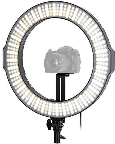 ayex LED Ringleuchte 18 Zoll/45cm 320 dimmbare LEDs CRI >95 3200K-5600K für Fotostudio Portrait Produkt- und Videoaufnahmen wie z.B. Video Streams