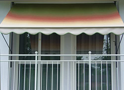 Angerer Klemmmarkise Exklusiv - Markise für Sonnenschutz - Montage ohne Bohren und Dübeln - ideale Balkonmarkise für Mietwohnungen (300 cm, Multicolor)