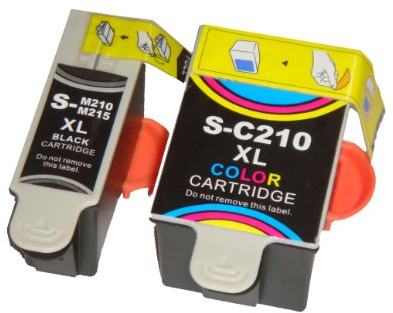vhbw 2X Tintenpatronen Ersatz für Samsung INK-C210, INK-M215, INK-M210 für Drucker + Chip (Kompatibel)