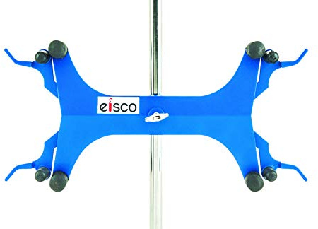 Eisco Labs Burette/Tube Clamp, Double, High Strength Alloy - Spring Loaded Jaws - 7/8 Width Capacity, Max 16mm Dia. Rod