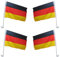 4er Set WM Autoflagge Autofahne Deutschland - hochwertig - ca. 46 x 30 cm Stab 45 cm, Fanartikel