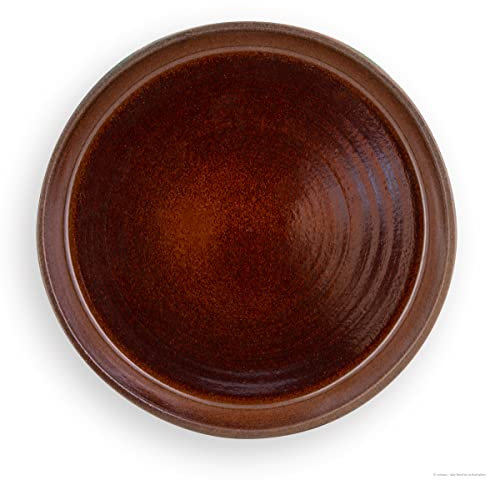 K & K sous coque/soucoupe ronde pour pot de fleurs venus II avec et sans anse 19 x 15 cm – Ø 16 cm Marron/méchée en grès (Céramique Haute Qualité)
