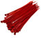 Lot de 100 petits colliers de serrage en nylon standard - 2,5 mm et 160 mm en rouge