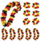 Murago - 12 tlg Deutschland Aloha Fanset Dekoration - 6x Hawaii Kette & Armband - EM Armschmuck Blumenkette Fahne Flagge Fanartikel Accessoire