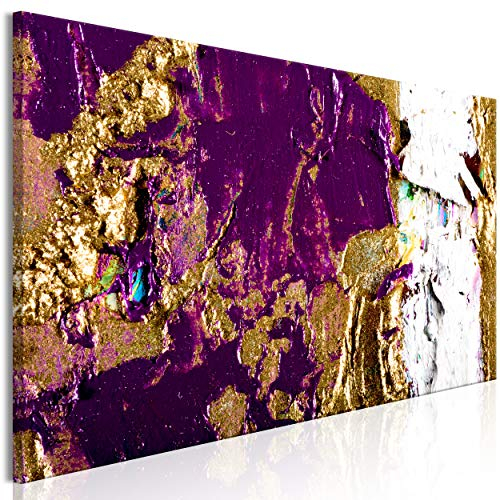 decomonkey Bilder Abstrakt 150x50 cm 1 Teilig Leinwandbilder Bild auf Leinwand Vlies Wandbild Kunstdruck Wanddeko Wand Wohnzimmer Wanddekoration Deko Modern violett