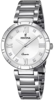Festina Damen Analog Quarz Uhr mit Edelstahl Armband F16936/A