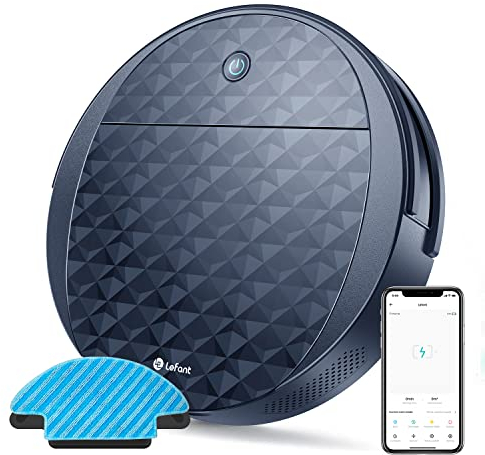 LEFANT Robot Aspirador,succión de 2200 Pa,Control WiFi, silencioso,autocargable, Robot Aspirador M520