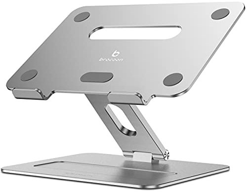 Laptop-Ständer, Brocoon, verstellbarer Laptop-MacBook-Ständer für Schreibtisch, ergonomischer Aluminium-Computerständer mit Wärmeöffnung, Laptop-Erhöhung kompatibel für 10-17 Zoll Laptops