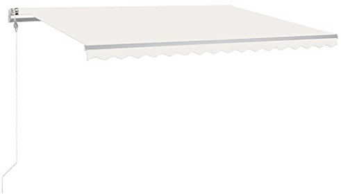 vidaXL Markise Automatisch mit LED Windsensor Gelenkarmmarkise Sonnenmarkise Balkonmarkise Sonnenschutz Sichtschutz Terrasse Garten 450x300cm Creme