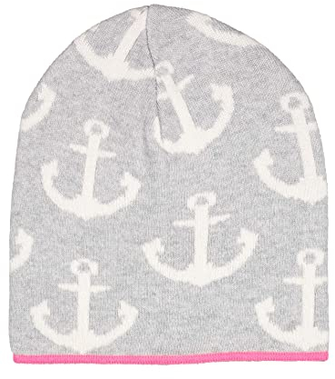 Zwillingsherz Mütze Beanie Slouch mit Kaschmir für Mädchen Jungen Kinder - Hochwertige Cashmere Cap Kappe im Anker Muster Motiv - Perfekt für Frühjahr Sommer Herbst Winter - Warme Haube