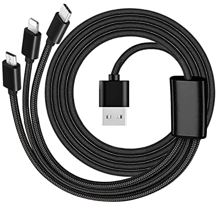 3-in-1 USB Cable Charger Charging Cord Compatible with Apple TV 4k Remote Control 1st 2nd 3rd 4th, iPad Pro 12.9/Pro 11 10th iPad, Beats X Beats Fit Pro, Flex Earbuds, Powerbeats Pro 3 2, Solo 4 3 2