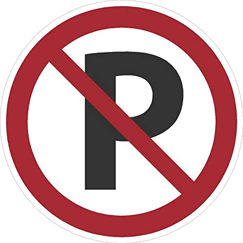 Kleberio® Selbstklebende Aufkleber - Parken verboten - Piktogramm für Privatgrundstück, Privatweg, Privatparkplatz, Firmengelände, kein Abstellen von Fahrzeugen Aufkleber 10 cm 10 Stück
