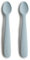 Mushie | Lot de 2 Cuillère en silicone sans BPA | Cuillère d'alimentation lavable au lave-vaisselle | Accessoires pour les tout-petits | Powder Blue