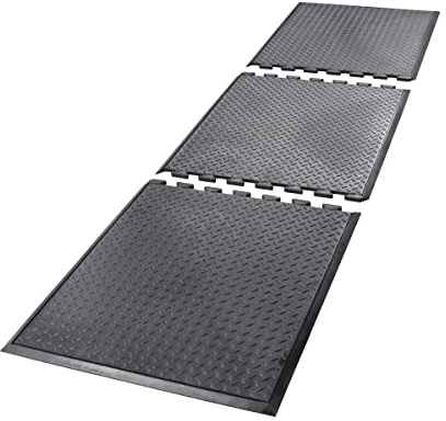 ADB Arbeitsplatzmatten Set 240x70 cm, erweiterbar, rutschhemmend, luftgepolstert, kälteisolierend, strapazierfähig - ideal für Werkstatt & Fertigung