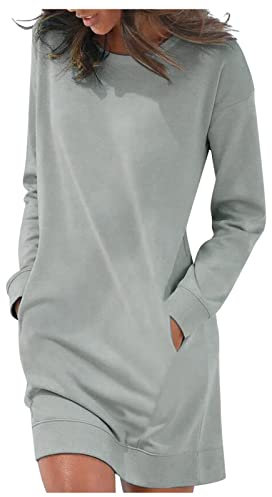 Black Friday Angebote 2024 Ab Wann Kleid Damen, Weihnachten Cocktailkleid Damenrock Maxirock Kleider Die Den Bauch Kaschieren Festliches Kleid Schöne Figurumspielende Kleider(2-Grau,M)