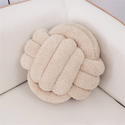 EXQULEG Knotenkissen, geknotetes Kissen Plüsch-Kisse Knotenkissen Knot Kissen Deko-Kissen Bett Zimmer Dekor Spielzeug Geknotetes Kissen für Sofa Bett Dekorativ (Khaki)