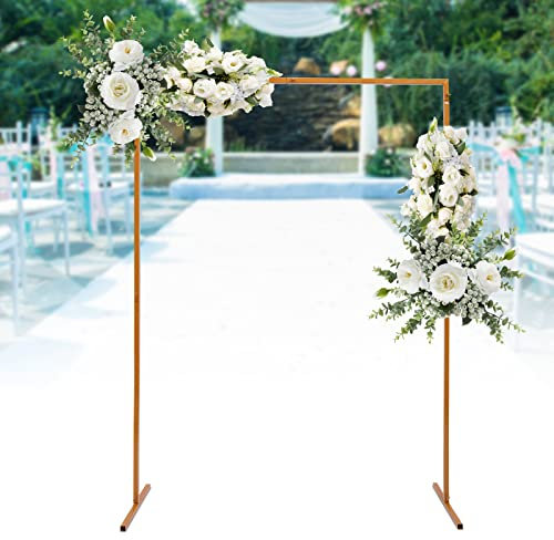 2M x 1,5M Arche De Jardin En Métal Pour Mariage Cadre Carré Arche Kit Pour Ceremonie Ballon d'arrangement Floral Jaune