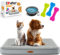 Lovpet® Hundebett orthopädisches Hundekissen Hundekorb Cookie, Inkl. Napf + 3X Kauknochen, Hundesofa für Kleine, Mittelgroße & Große Hunde, Bezug abnehmbar und waschbar, M 76x51x7,6 cm Grau