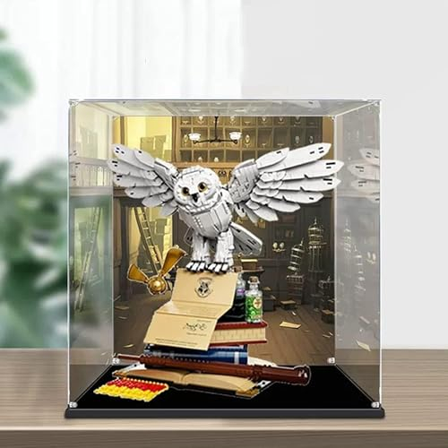 Acryl-Vitrine für Lego Potter Hedwig Owl 76391 Bausatz, staubdichte Vitrine – nur Vitrine(Painted)