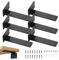 HSEAMALL 6 stück Regalhalterung Schwarz Schwerlastregal 6 Inch 15cm Wandhalterung Regal Schwerlast Regalwinkel Regalträger L Bracket Wandträger Regal winkel Tragkraft 75 KG