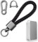 Aotoyou Schlüsselbund Schlüsselanhänger Auto Leder Geflochtenes Schlüsselband Motorrad Keychain Autoschlüsselanhänger (Schwarz)
