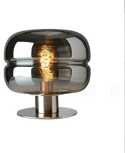 SXYSXYSXY Nordische Glas Tischleuchte Minimalismus Nachttischlampe Kreatives Design Dekorative Tischlampe Schlafzimmer Wohnzimmer Mit Glasschirm Arbeitszimmer E27*1 für Hotel,A