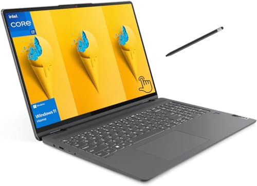 Lenovo IdeaPad Flex 5 - Computer portatile 2 in 1, 16 2,5K (2560 x 1600) Touch, Intel Core i7-1255U, grafica Intel Iris Xe, tastiera retroilluminata, Wi-Fi 6, Windows 11 Home, con penna stilo 5ave