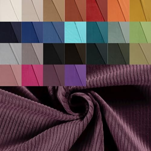 Breitcord Meterware - robuster Cordstoff - weicher Baumwollcord - dicker Rippenstoff - breit gerippt - fester Cord Baumwolle *ab 50 cm, Farbe: 043 mauve