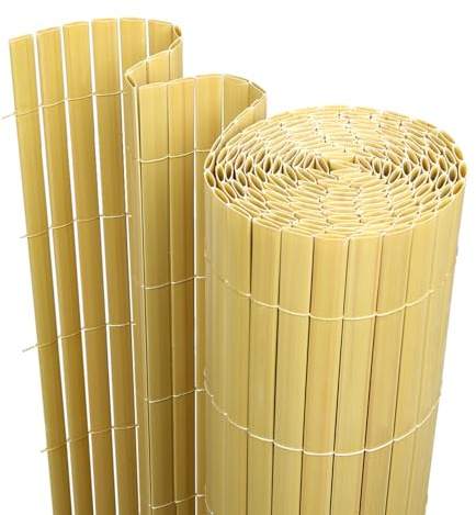 Cecaylie Canisse en PVC,Bambou Brise Vue Balcon Renfort en 3 Poids, Anti-moisissure et Facile d'entretien - Renforcé - Forte intimité pour Jardin, Balcon, terrasse(120 * 800cm)