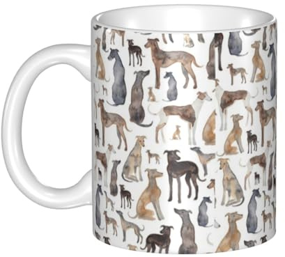 Tasse, Keramiktasse, Kaffeetasse, Teetasse, geeignet für Küche, Restaurant, Büro, 330 ml,Windhunde, Wippets und Lurcher-Hunde