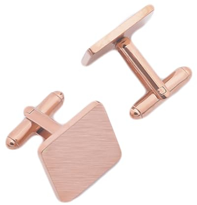 Skcess Manschettenknöpfe Herren Personalisiert Roségold, Manschettenknöpfe Herren Quadratisch Gebürstet Titan Manschettenknöpfe 1.8X1.8 cm