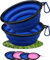 Collapsible Travel Dog Bowl Portable Large Or Small Pet Water and Food Feeding Bowl Outdoor Easy To Carry With Hook Blue or Pink (2 Small Blue)