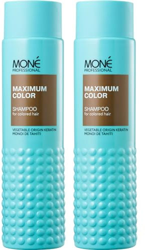 MONÉ PROFESSIONAL Keratinbasiertes Shampoo für gefärbtes Haar (2x300 ml) - Extra Glanz und Farbintensität - Stärken und schützen - für farbbehandeltes und stumpfes Haar