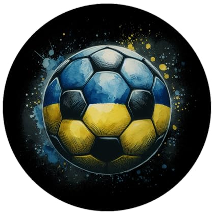 Fußball Ukraine Flagge Magnet mit Flaschenöffner rund EM 2024 Supporter Sport Fanartikel Ballspiel Begeisterung in Nationalfarben Europa Blau-Gelb