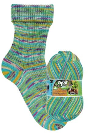 Opal Lieblingsplatz (425m) 4-fädig Garn - Wollmischung, zum Stricken von warmen Socken mit einzigartigen Farbmustern, 11464, 1 x 100g