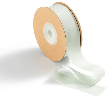 MORSUNBELA Geschenkband Grün Schleifenband Hochzeit Eukalyptus Grün Chiffonband Dekoband Breit Seidenband Salbeigrün 2,5 cm x 23 m