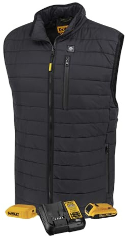 DEWALT DCHV095BD1 Cold Weather Men's Heated Puffer Vest Kit with Battery - Black, Size L