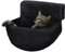 Petlicity Deluxe Radiator Cat Bed, Round Cosy and warm fleece beds Basket Cradle Hammock, Solid & Durable Iron Frame handling heavier Animals, Perfect for Cats, Kittens, Puppy Dog (Black)