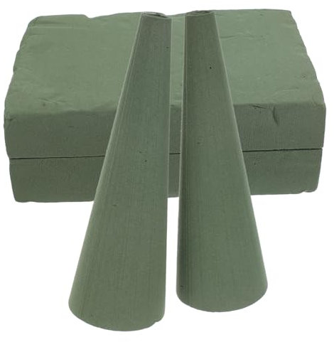VILLCASE 1 Juego Kit De Ramo De Barro Para Decoración Del Hogar Soporte Para Cono Funerario Artesanía De Árbol Soporte Funerario Arreglo De Mesa Soporte Artificial De Espuma 2 piezas