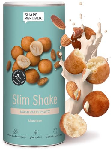 SHAPE REPUBLIC Marzipan - Abnehm Shake - Proteinreich - Enthält 24 Vitamine & Mineralstoffe - Diät Shakes zum Abnehmen