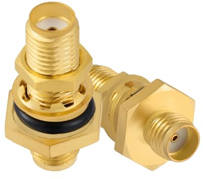Vecys 2 Stück SMA Buchse auf Buchse Adapter Wasserdicht 50 Ohm SMA Adapter Hochfrequenz RF Koaxial Adapter für Antenne WiFi Wireless Gerät Ausrüstung Signalprüfung