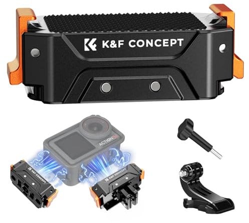 K&F Concept Magnetic Quick Release Adapter Connector for DJI Osmo Action 5 Pro 4 3 Foldable 1/4 Screw 2 Spigot Design Mount Action Camera