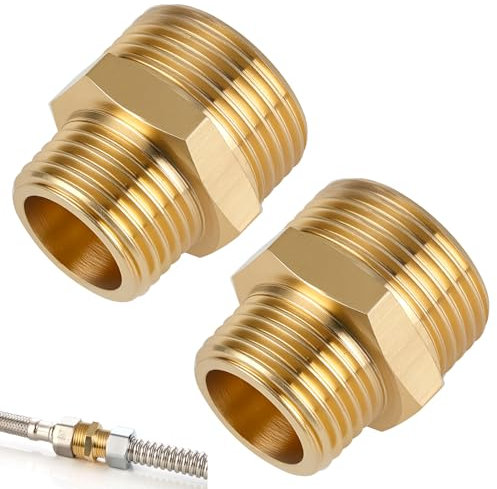 Réducteur 3/4 à 1/2, 2 pièces adaptateur pour raccord de tuyau 3/4 à 1/2 adaptateur pour raccord d'eau de pouce réducteur pour tuyaux d'eau (20 x 25 mm)